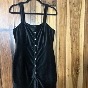 Elegant Black Button-Down Dress